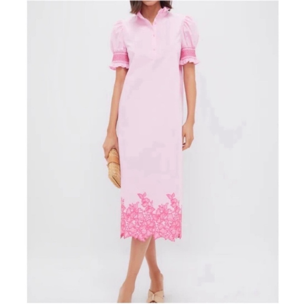 HYACINTH HOUSE Pink Embroidery Eliza Midi Dress - Picture 2 of 10